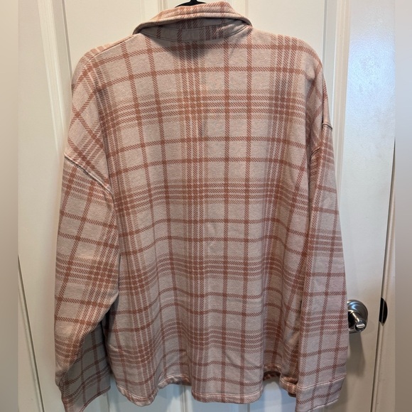 PINK Plaid Button-Up Shirt size L - Picture 2 of 3